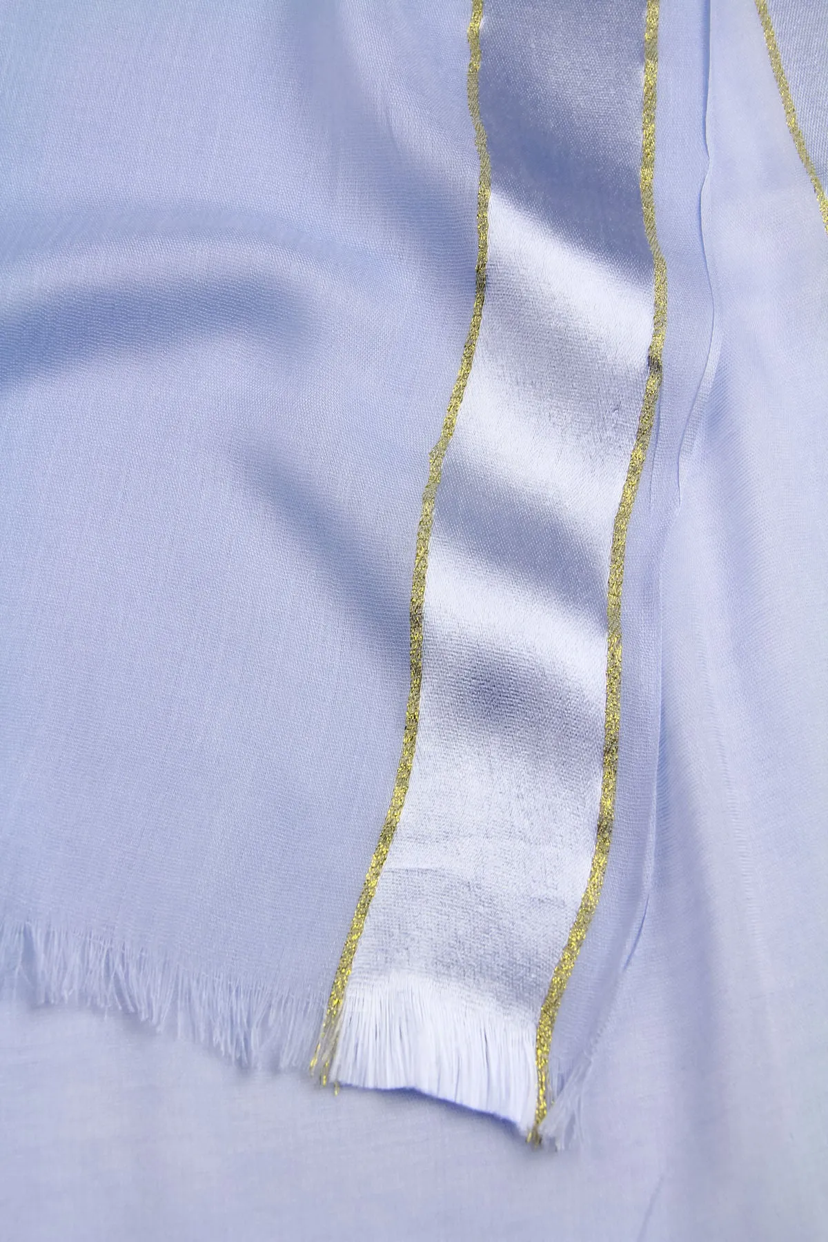 Solid Satin Trim Scarf