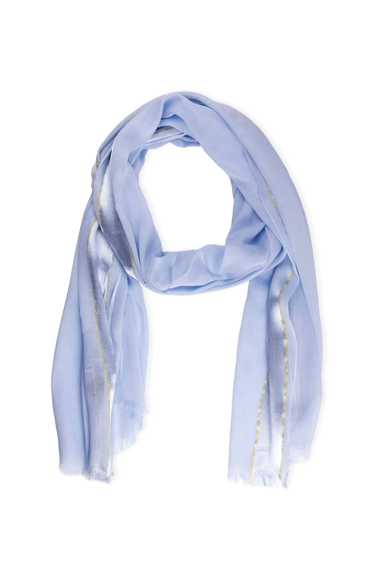 Solid Satin Trim Scarf