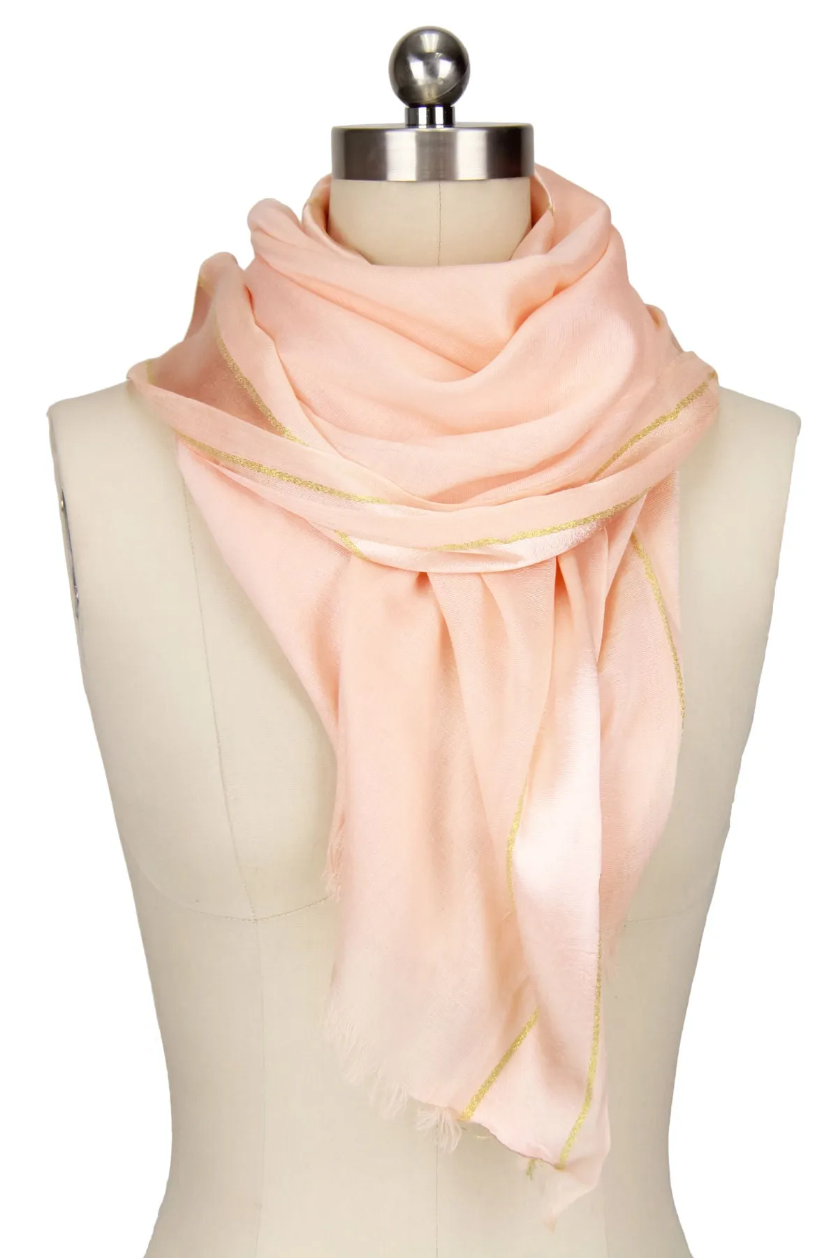 Solid Satin Trim Scarf
