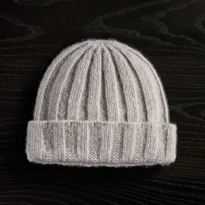 Textured Cashmere Beanie - Silver Wheat