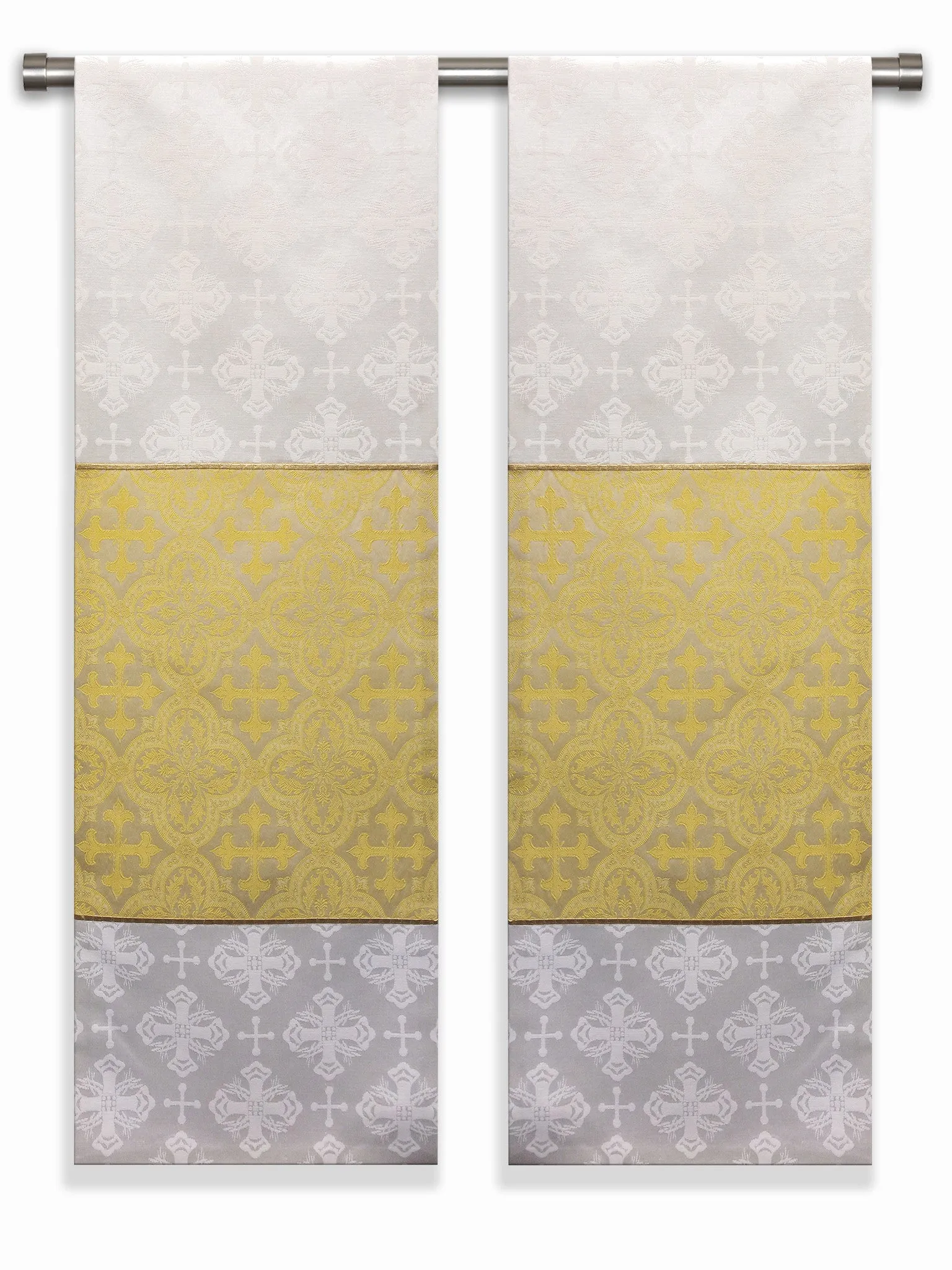 The Francis Classic Lucia White & Brocade Gold <br> Altar Scarves