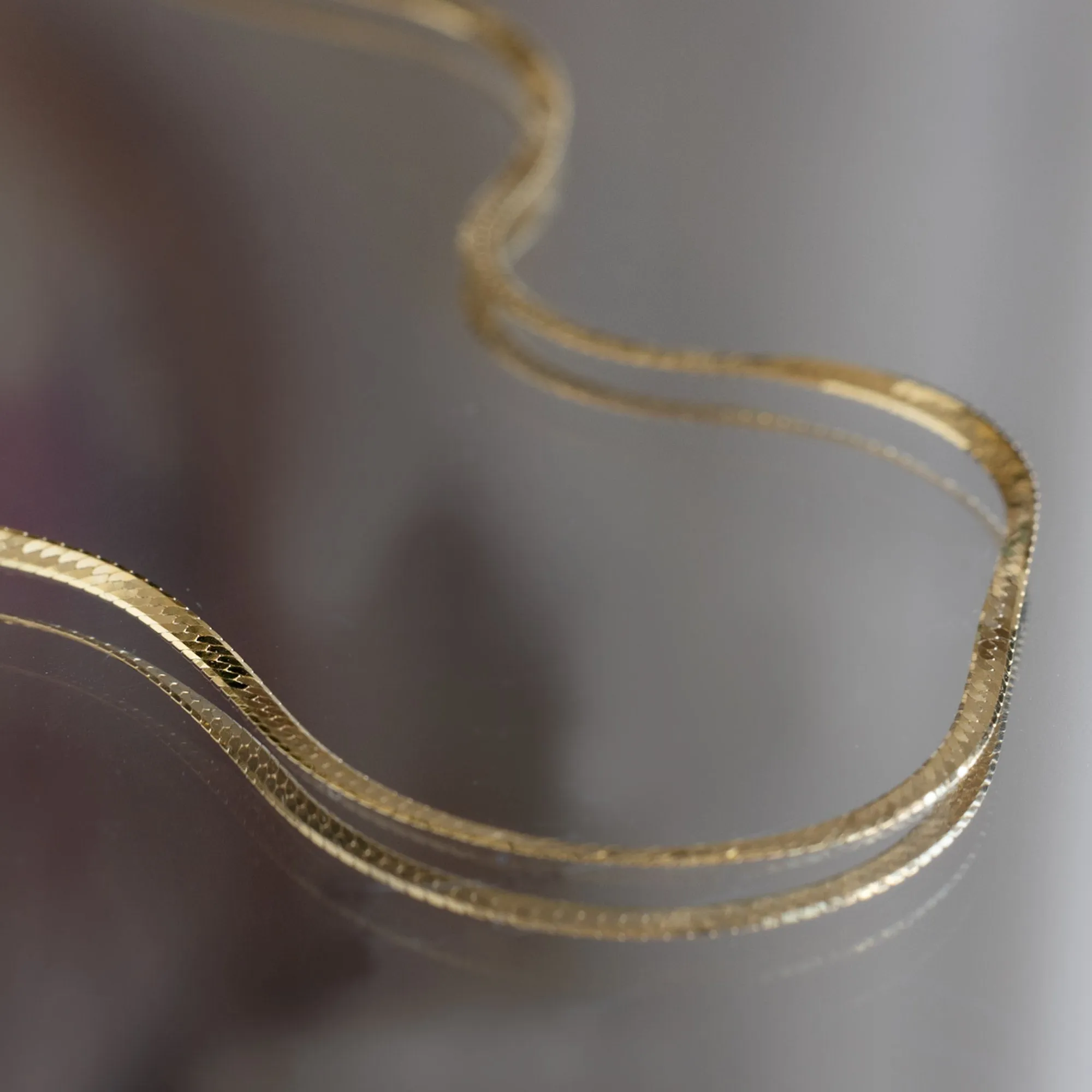The Herringbone Chain Necklace | 14K Yellow Gold