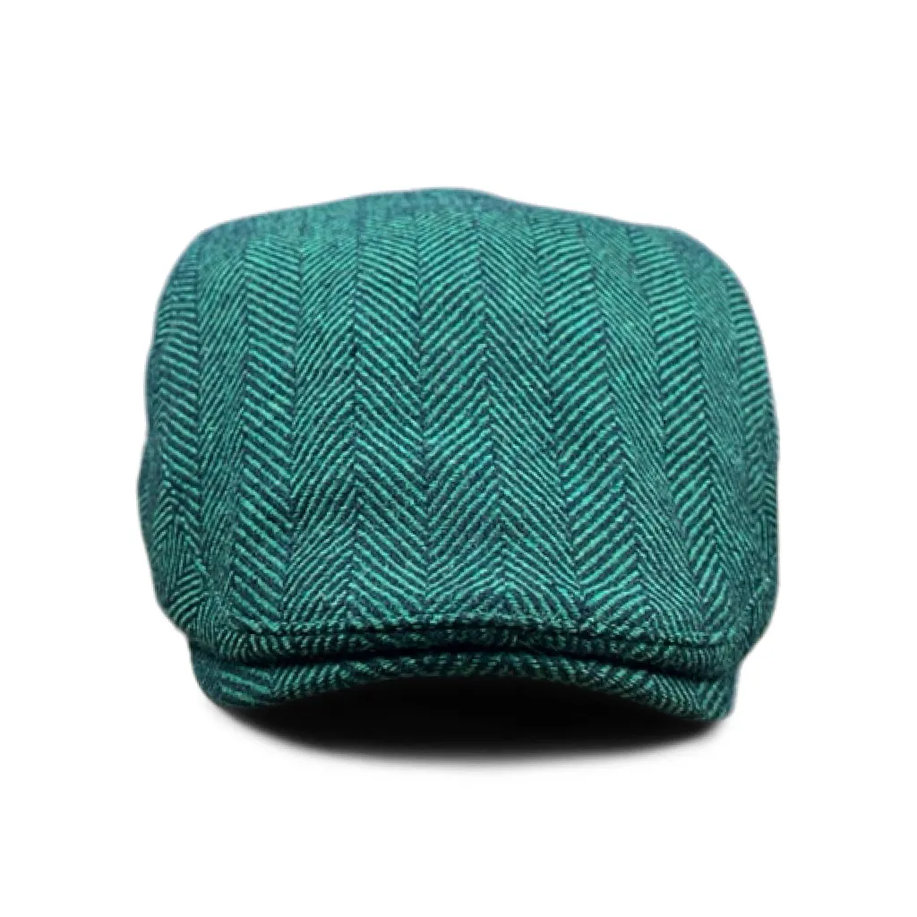 The Irish Boston Scally Cap - Green Herringbone