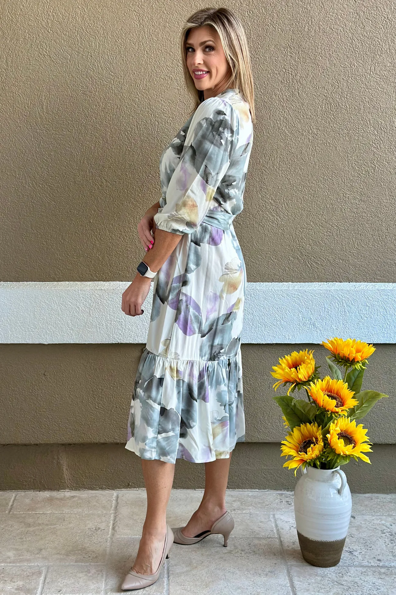 The Renuar Watercolor Midi Dress