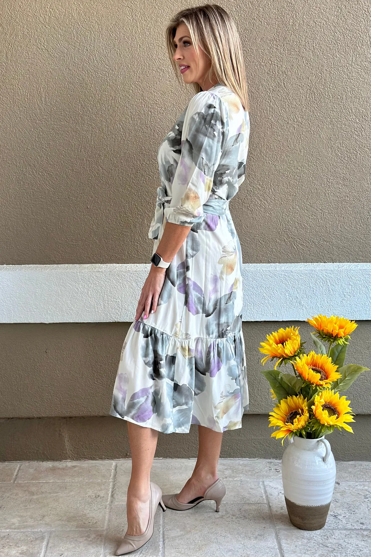The Renuar Watercolor Midi Dress