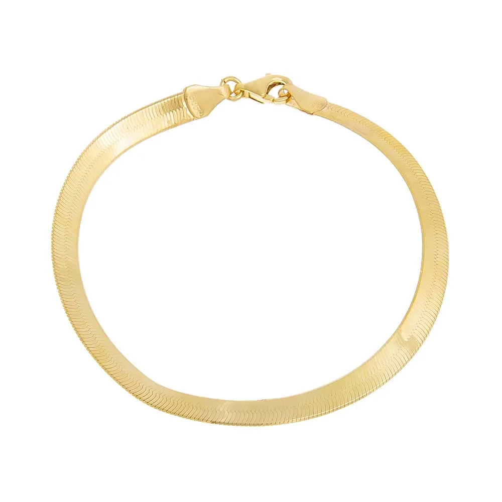 Thick Herringbone Bracelet 14K
