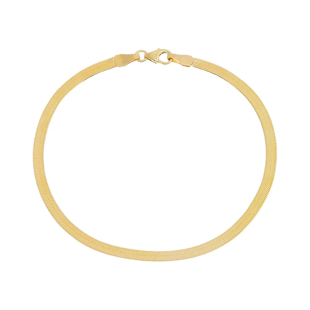 Thick Herringbone Bracelet 14K