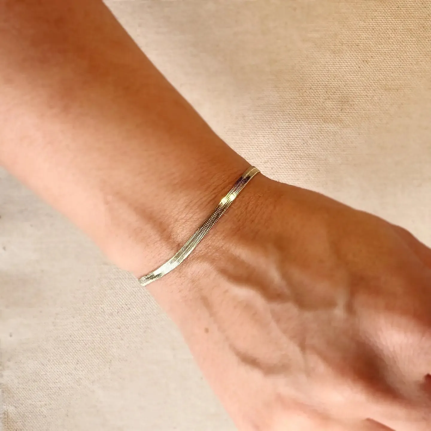 Thin Herringbone Bracelet