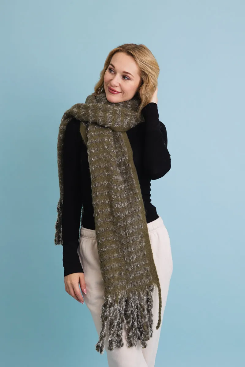 Ultra Soft Chenille Tassel Scarf (3 colors)