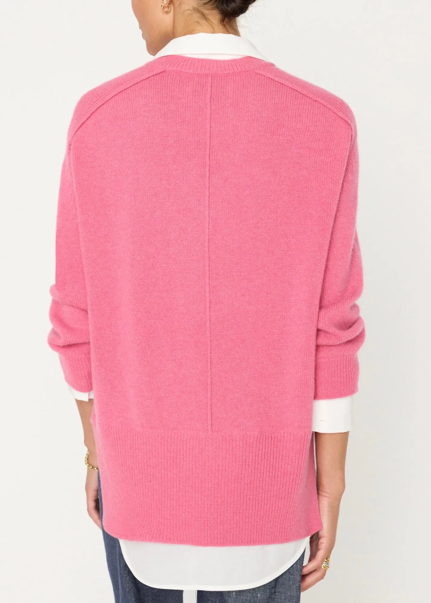 V-Neck Layered Pullover (Aster Pink)