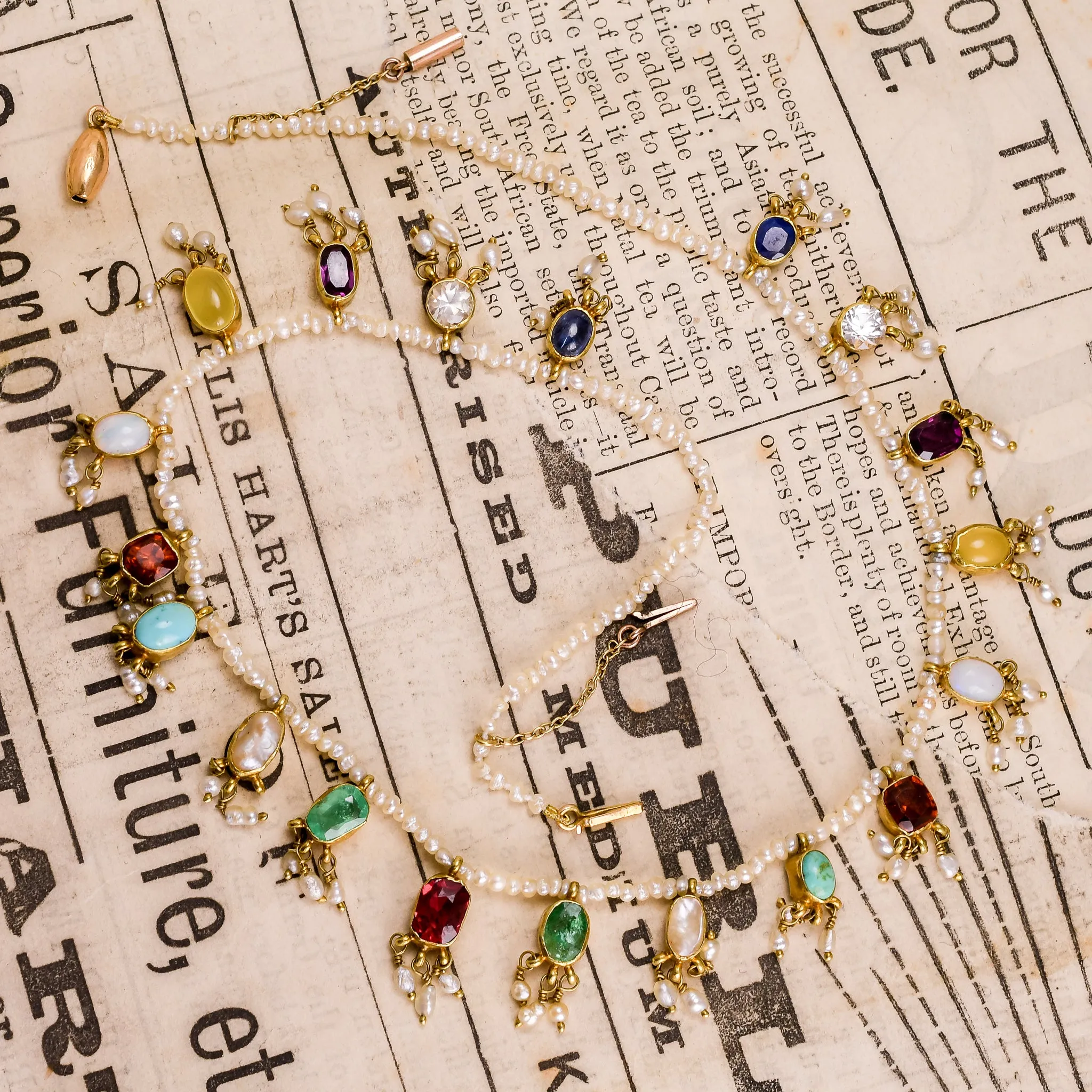 Victorian Seed Pearl "Harlequin" Necklace
