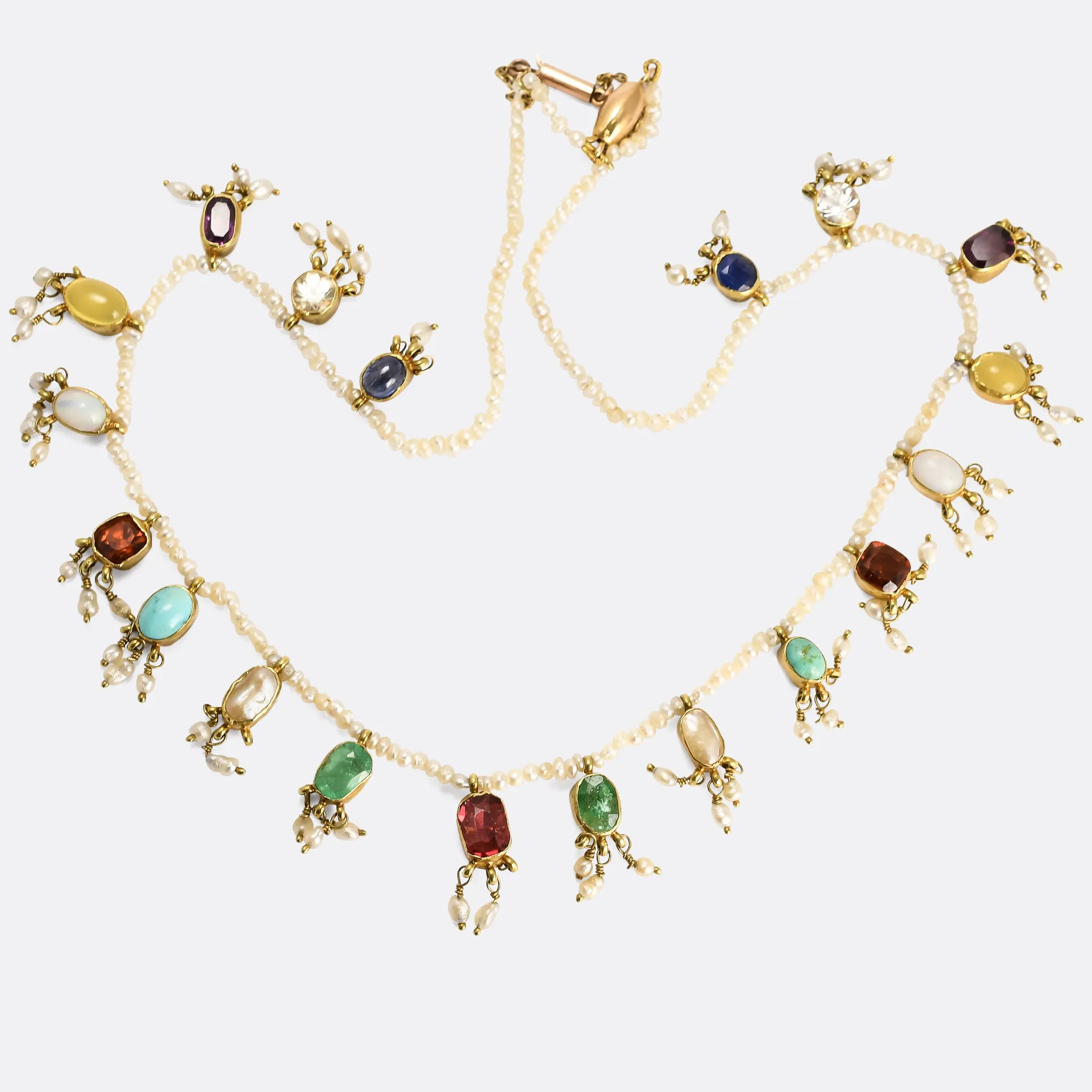 Victorian Seed Pearl "Harlequin" Necklace