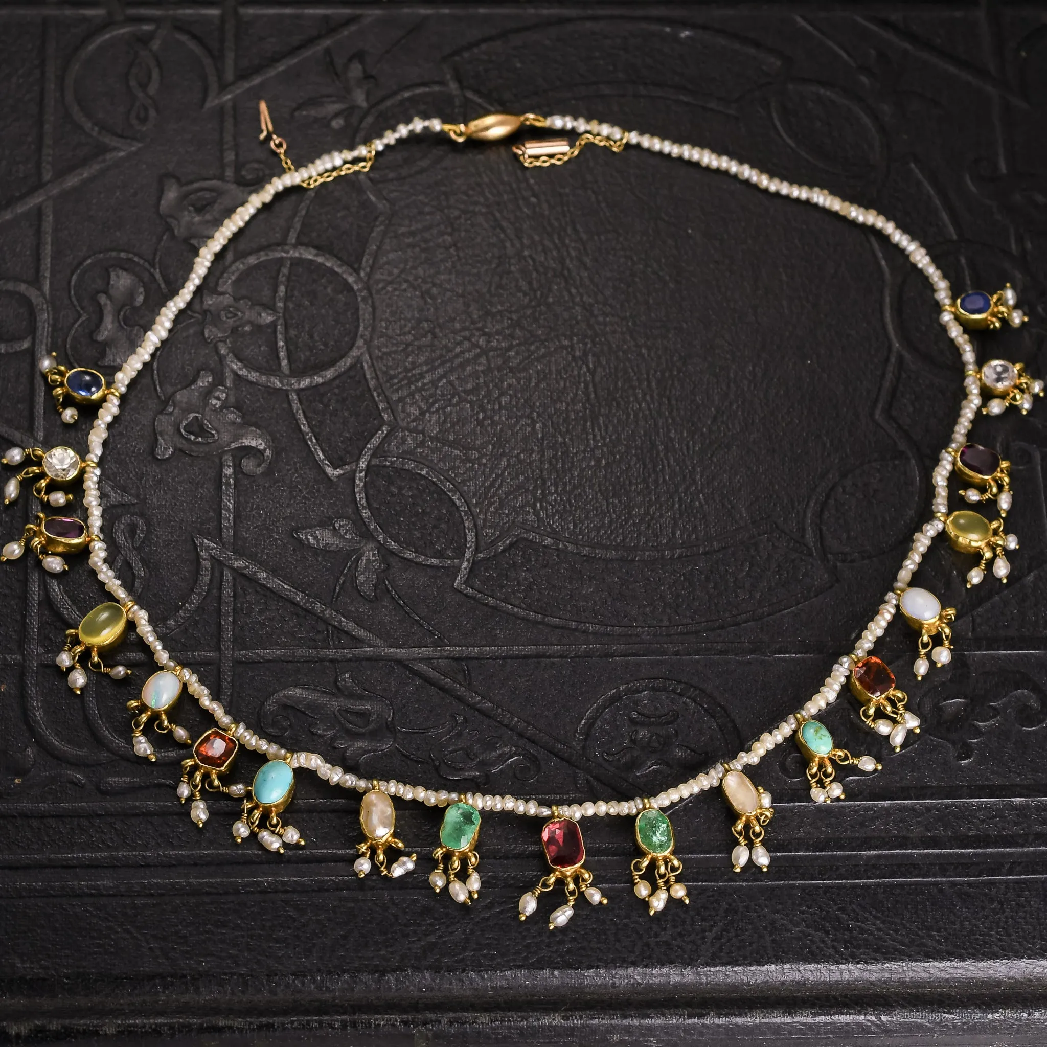 Victorian Seed Pearl "Harlequin" Necklace