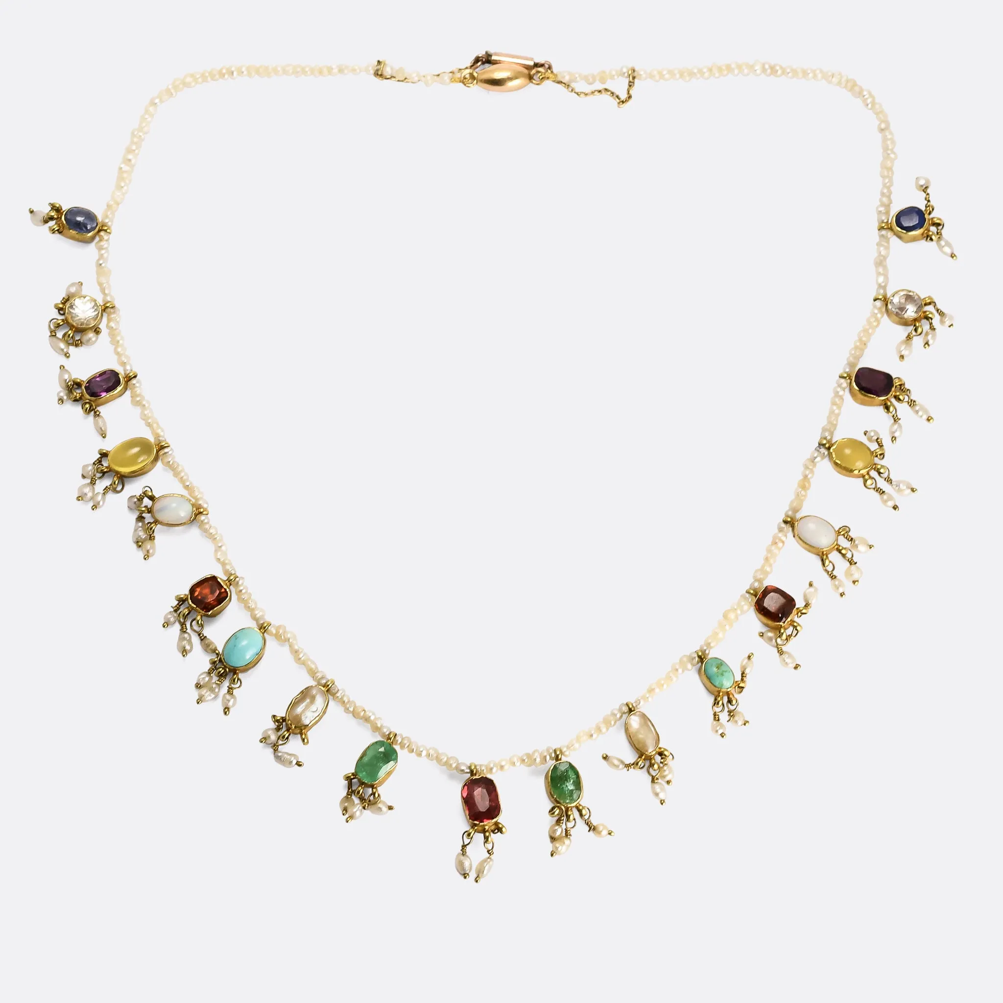 Victorian Seed Pearl "Harlequin" Necklace