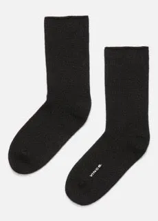 Vince Cashmere Black Short Sock