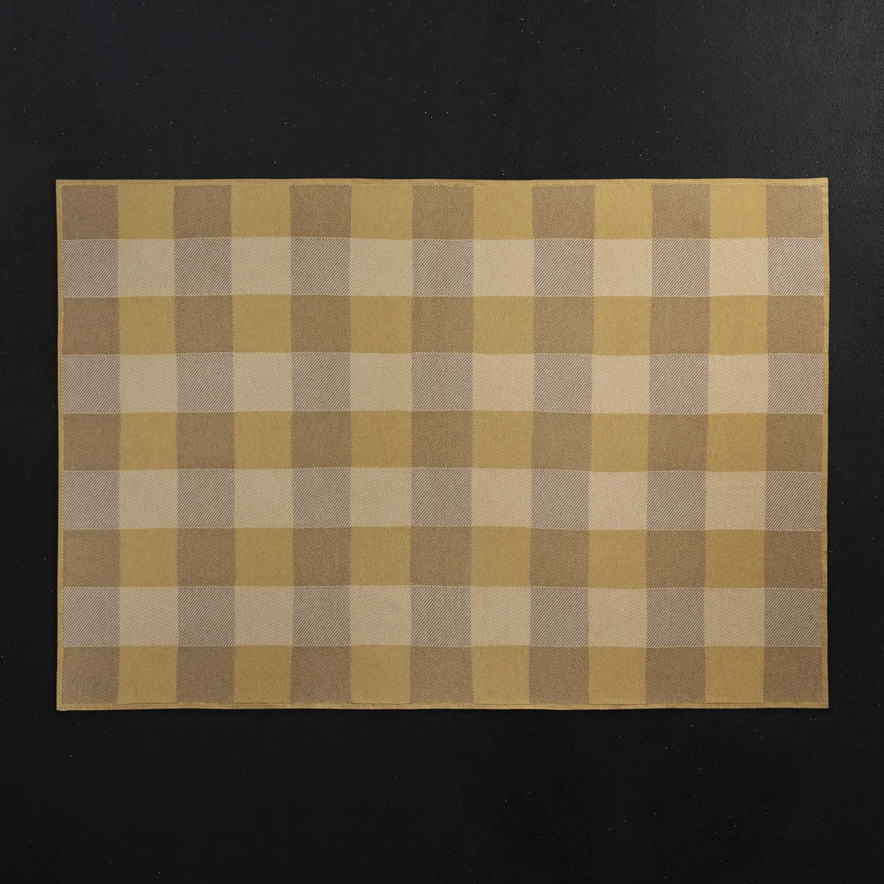 Vintage Plaid Cashmere Blanket - Vintage Yellow/ Flannel/ Ivory