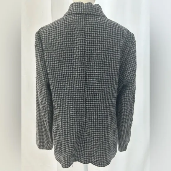 VINTAGE RALPH LAUREN Houndstooth Wool Zip-Up Jacket Blazer