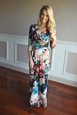 Watercolor Floral Maxi Dress