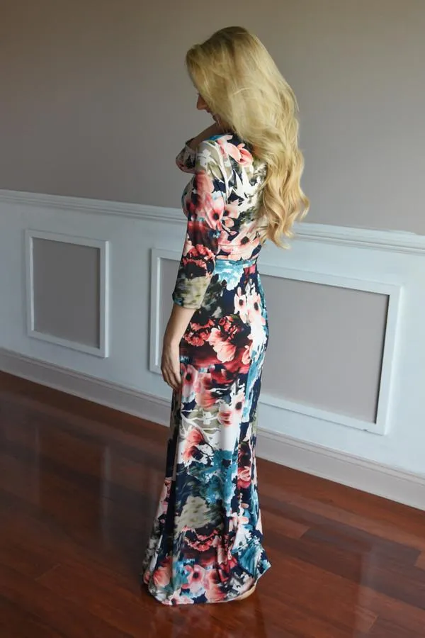 Watercolor Floral Maxi Dress