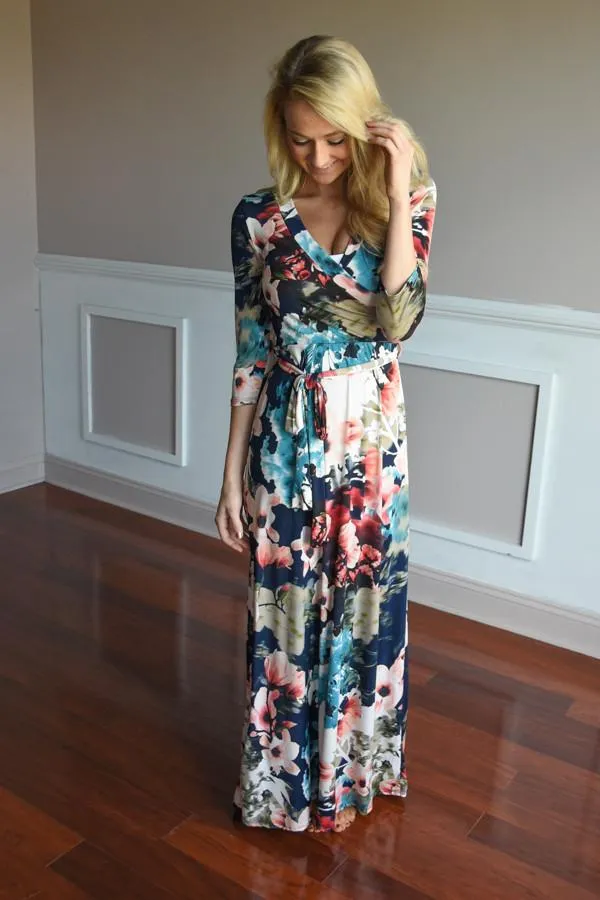 Watercolor Floral Maxi Dress