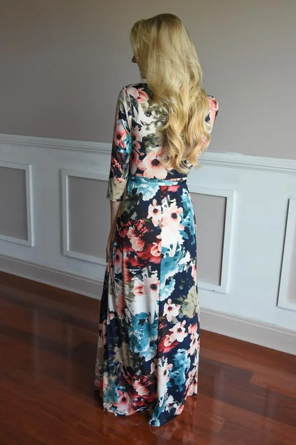 Watercolor Floral Maxi Dress