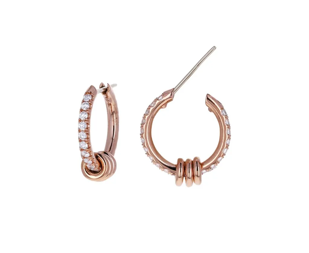 White Diamonds And Rose Gold Annulets