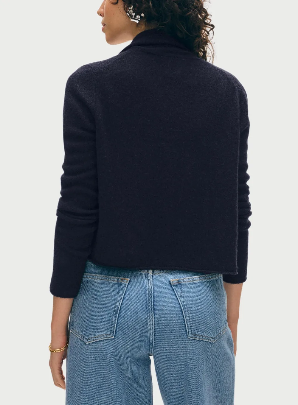 WHITE   WARREN | Cashmere Cropped Trapeze Cardigan