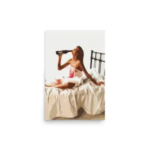 Woman with Wine – Abstract Wine Art Poster