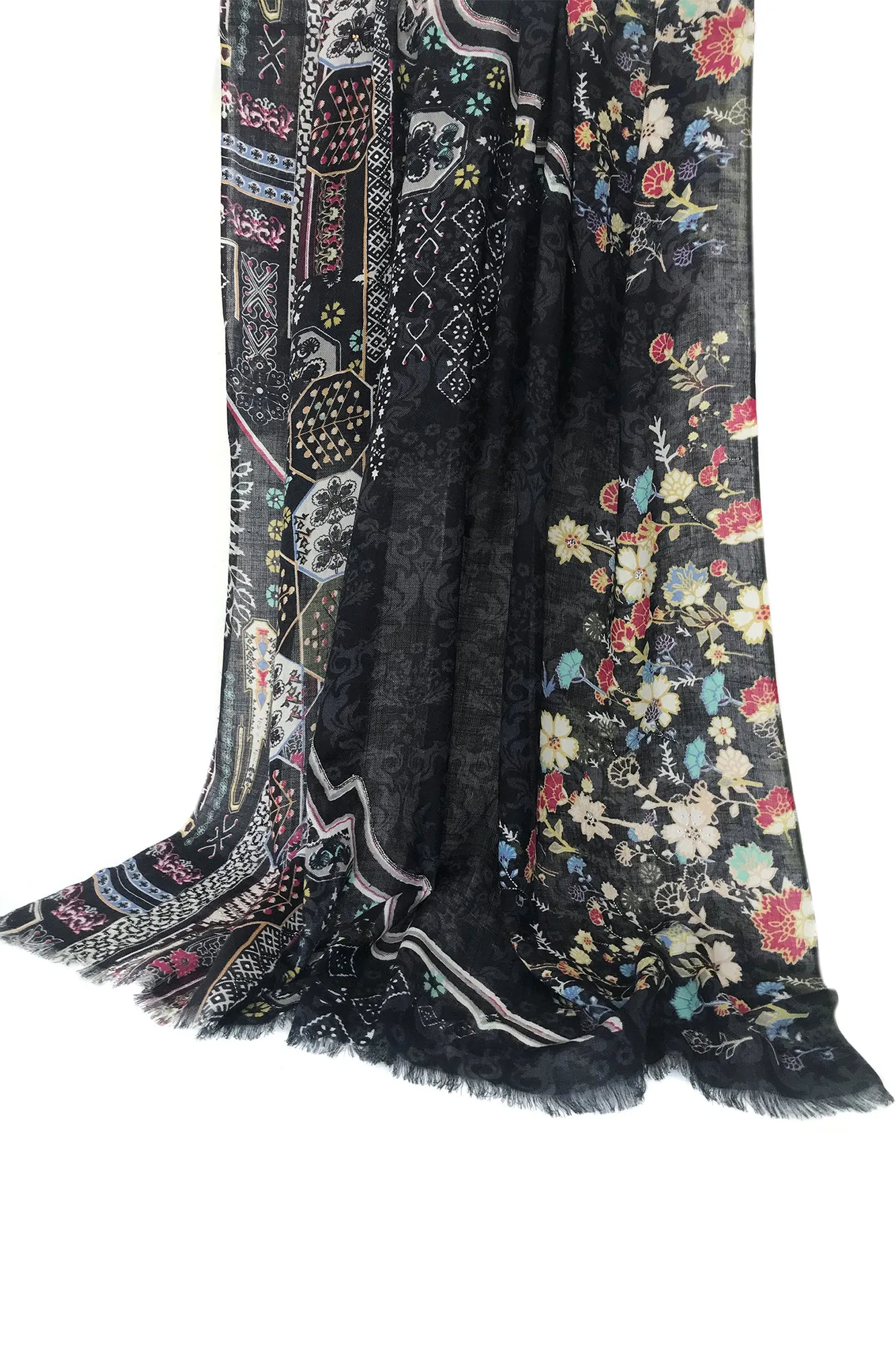 Wool Twill - Blooms & Filgree Scarf