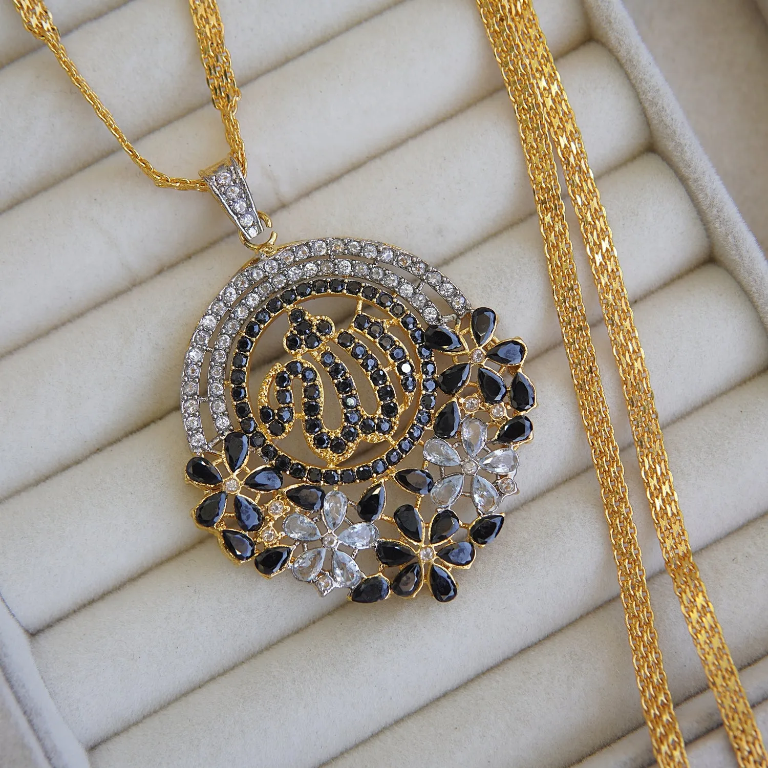 Zirconia Calligraphy Gold Plated Locket