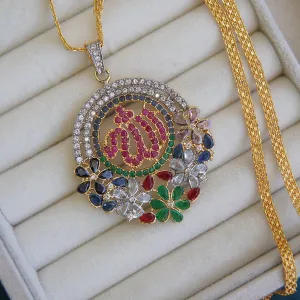 Zirconia Calligraphy Gold Plated Locket